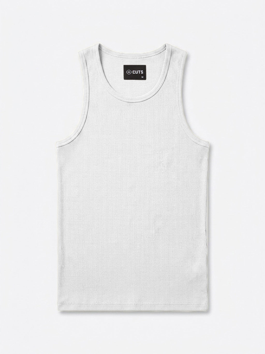 Essential Fitted Rib Tank | White Form-Fitting