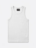 Essential Fitted Rib Tank | White Form-Fitting