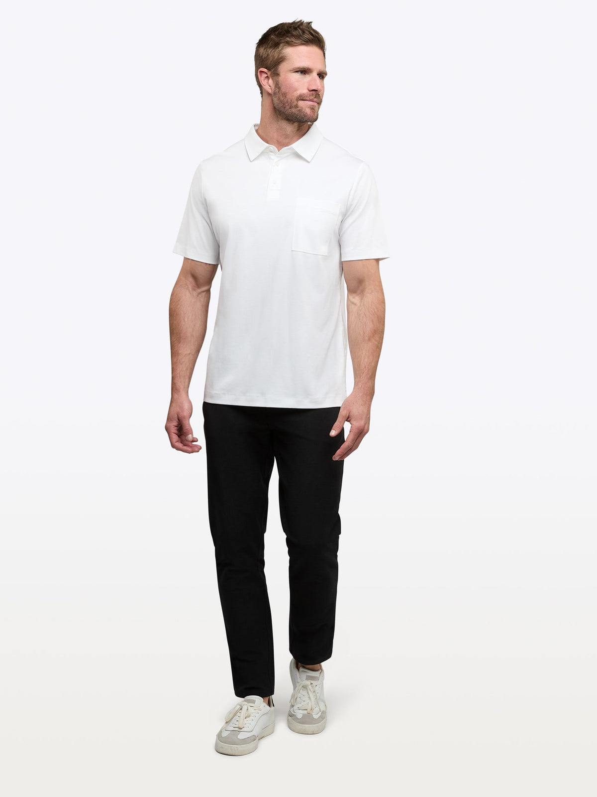 SoHo Interlock Polo | White Classic-Fit