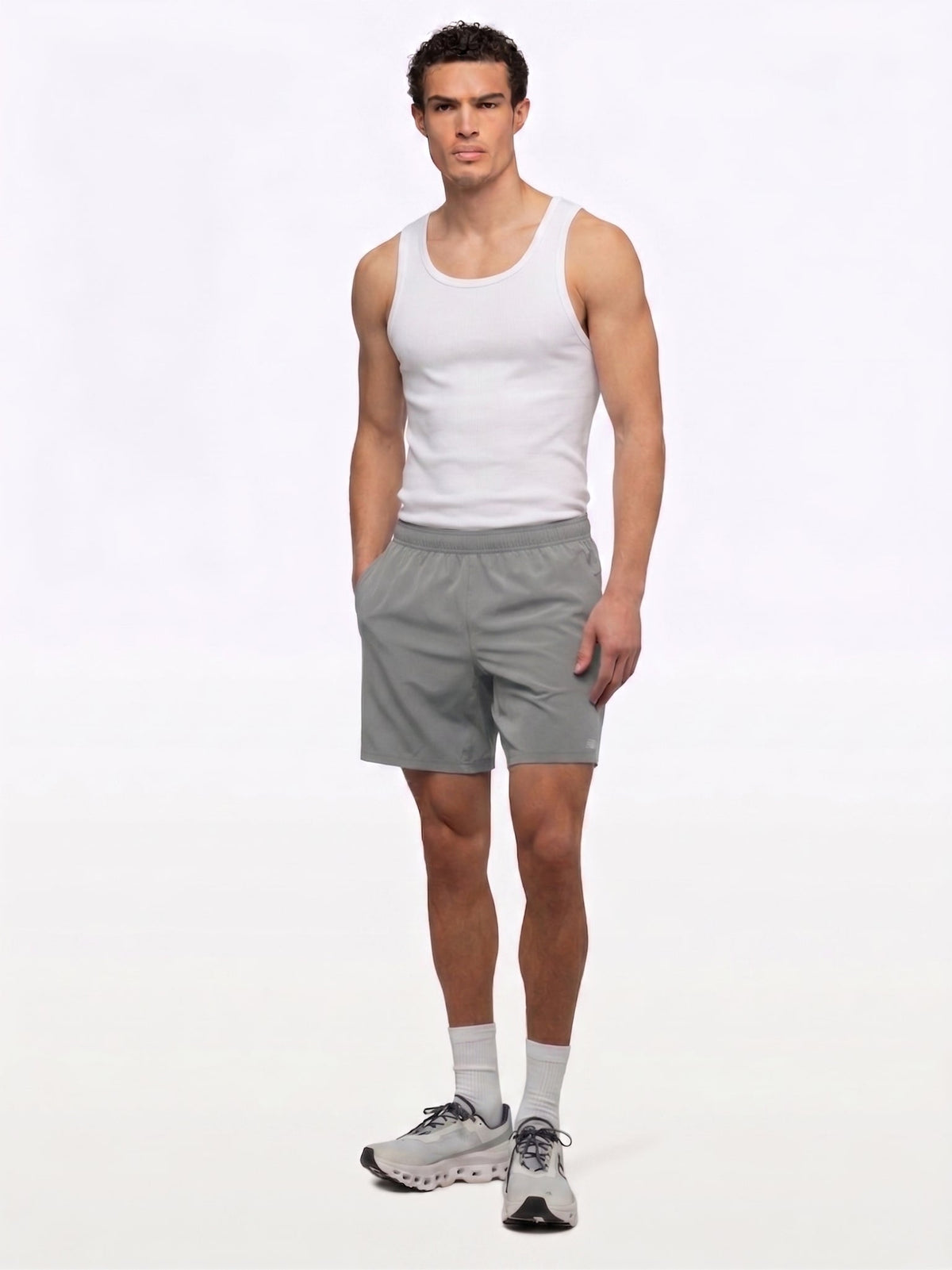 Essential Fitted Rib Tank | White Form-Fitting