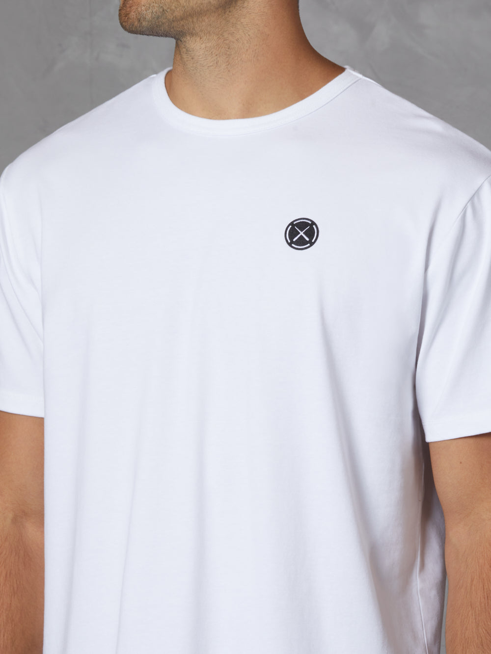 Branded Frame Tee | White Relaxed-fit Cotton PYCA