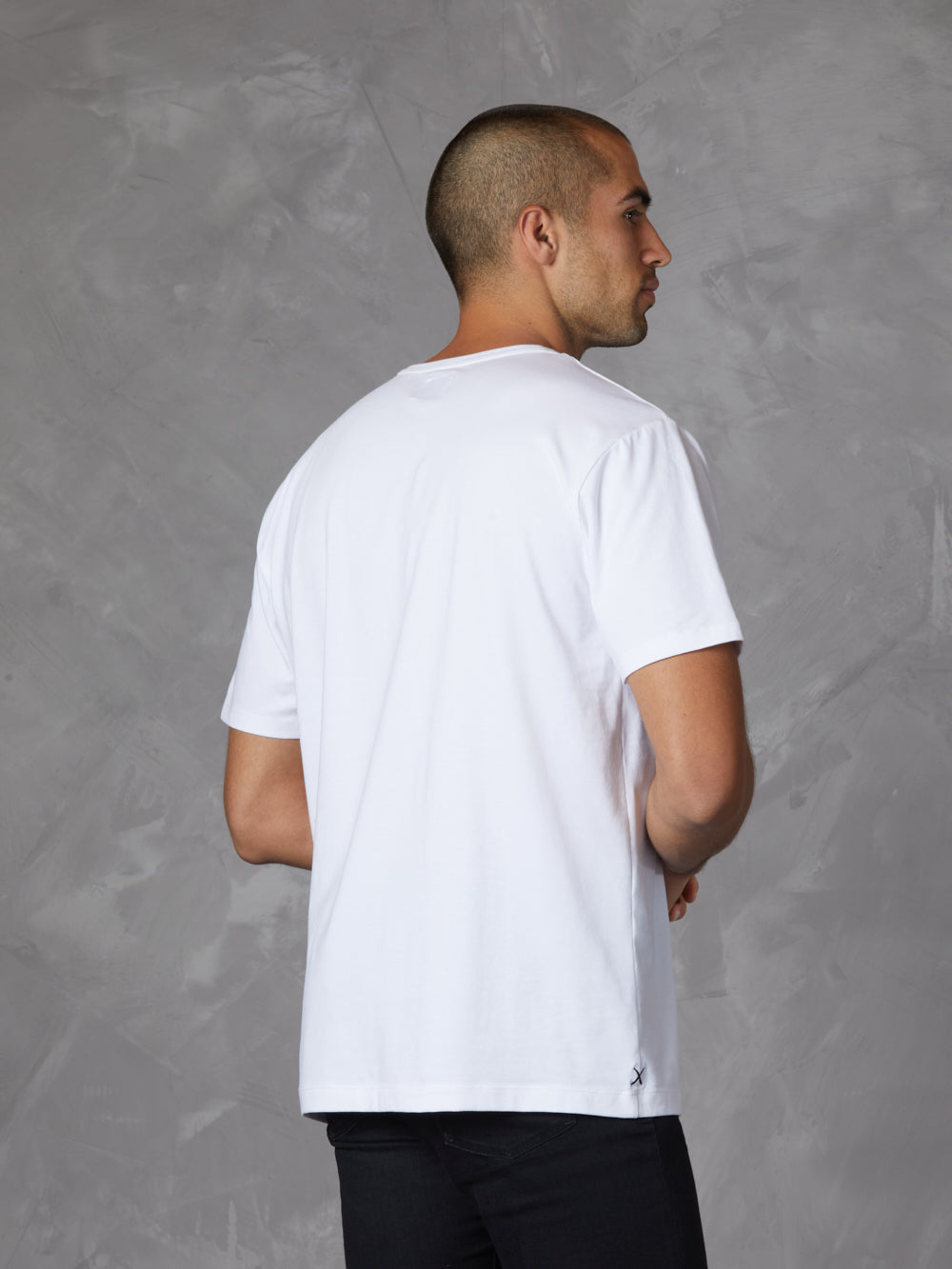 Branded Frame Tee | White Relaxed-fit Cotton PYCA