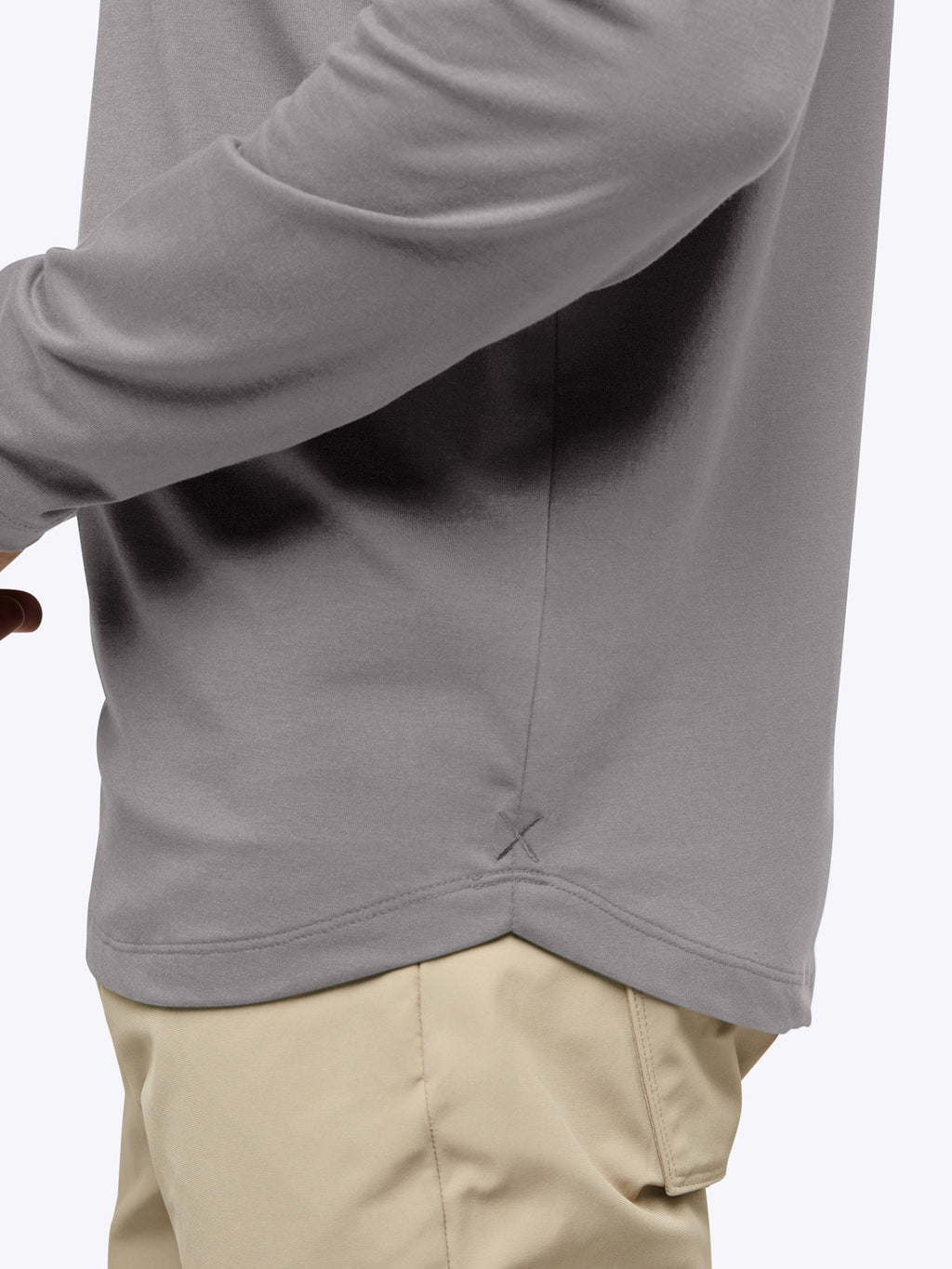 AO Long Sleeve Henley Curve-Hem | Wolf Signature-fit PYCA Pro®