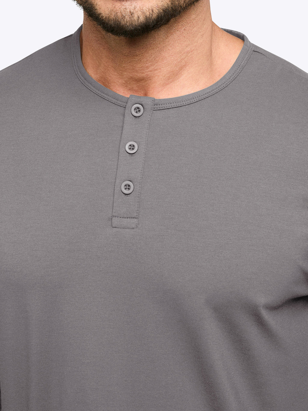 AO Long Sleeve Henley Curve-Hem | Wolf Signature-fit PYCA Pro®