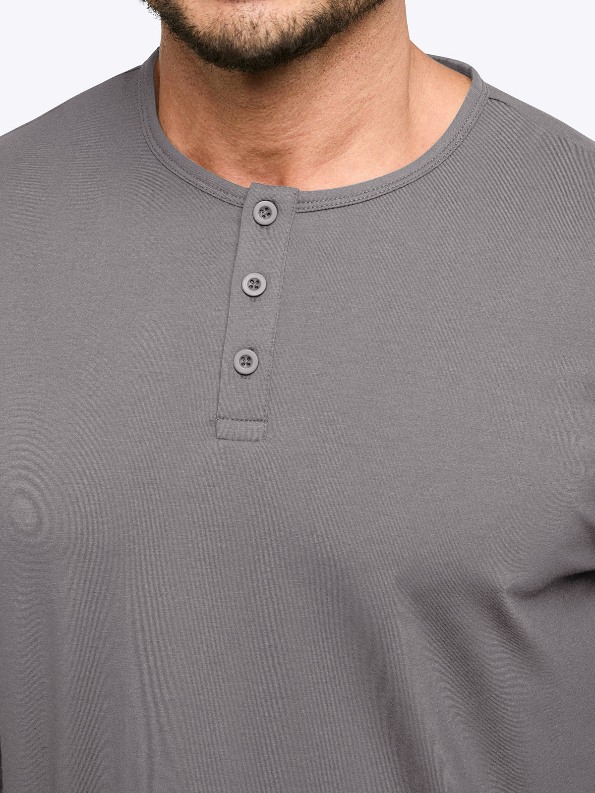 AO Long Sleeve Henley Curve-Hem | Wolf Signature-fit PYCA Pro®