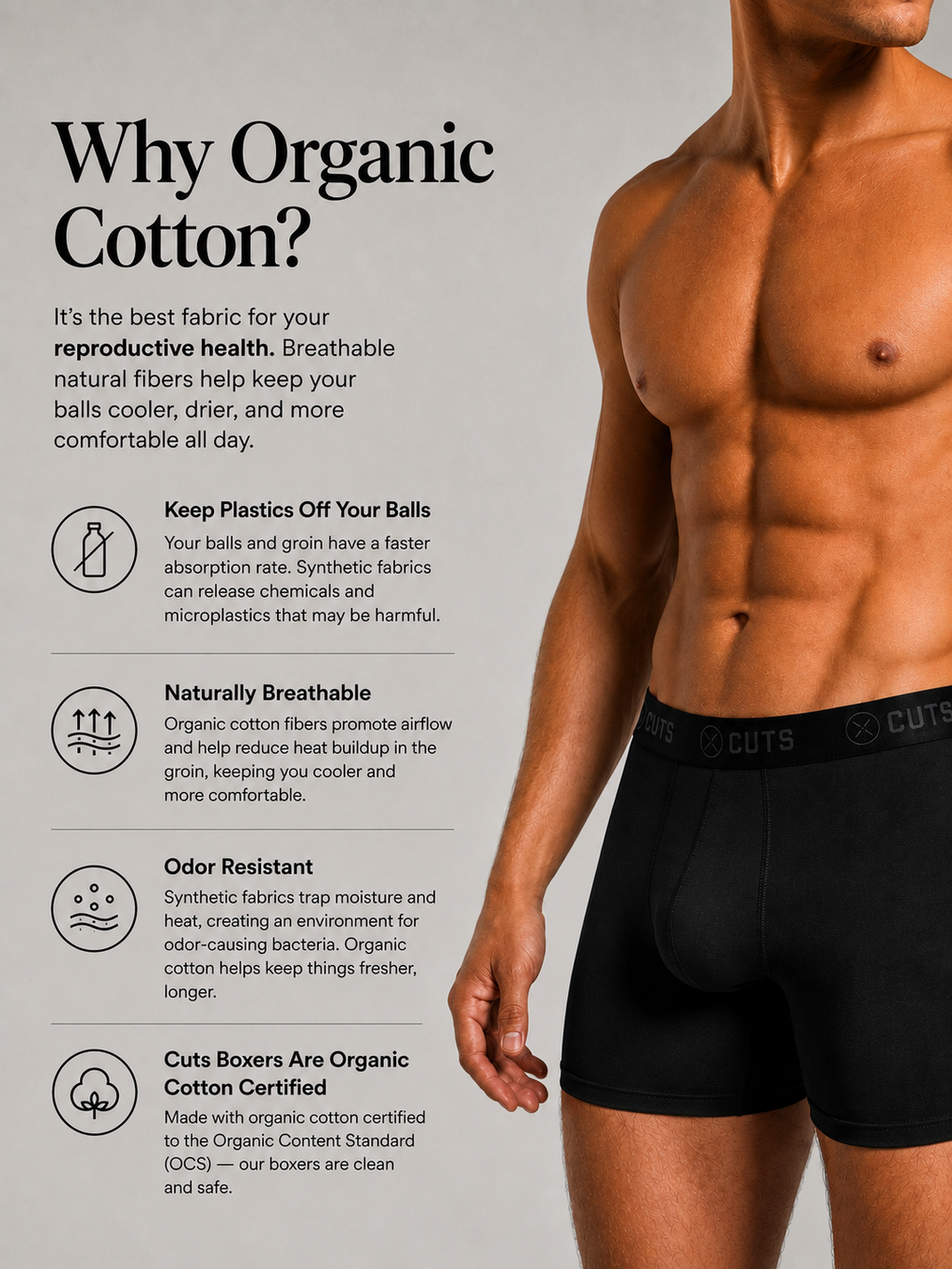 Organic Cotton Boxer Brief 1-Pack | Black