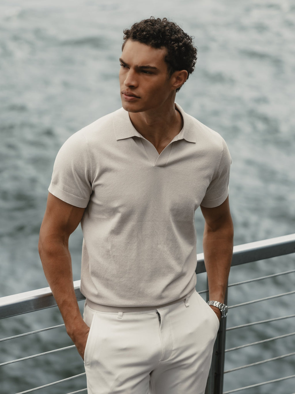 Riviera Knit Polo | Sand Dune Signature-Fit